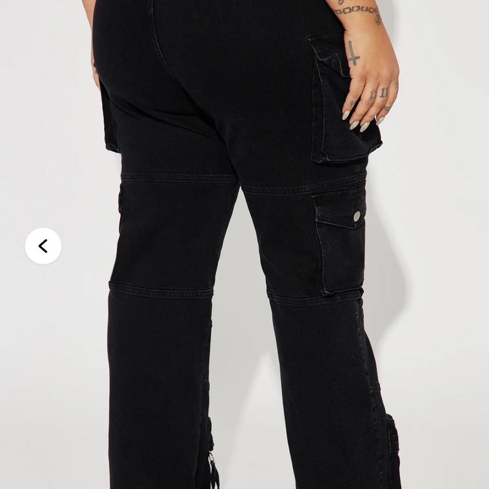 Fashion Nova No Matter What Stretch Straight Leg Cargo Jeans